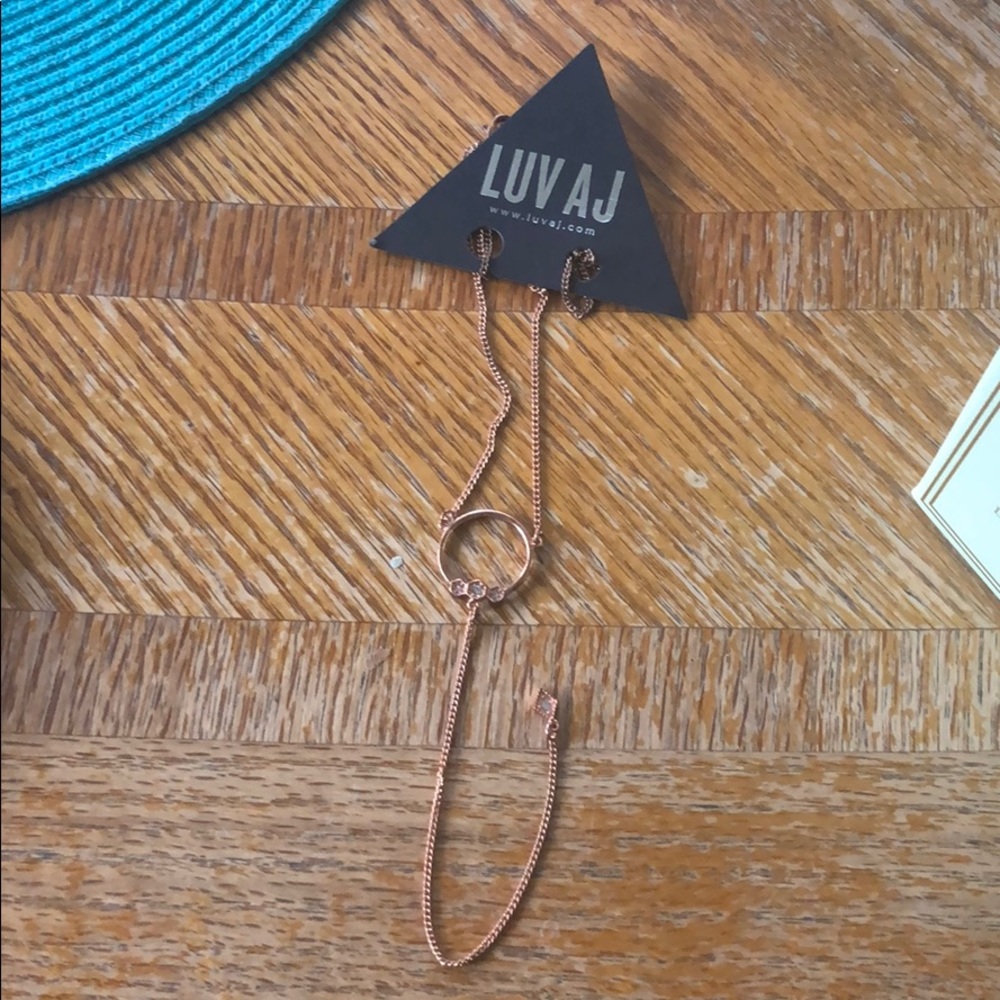 Luv AJ rose gold hoop necklace